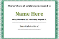 Stunning 7 Scholarship Award Certificate Editable Templates