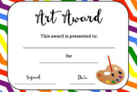 Stunning Art Award Certificate Template