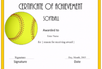 Stunning Baseball Award Certificate Template