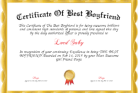 Stunning Best Boyfriend Certificate Template
