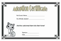 Stunning Cat Adoption Certificate Template 9 Designs