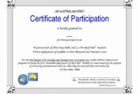 Stunning Certificate Of Participation Template Pdf
