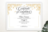 Stunning Completion Certificate Editable