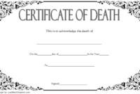 Stunning Death Certificate Template