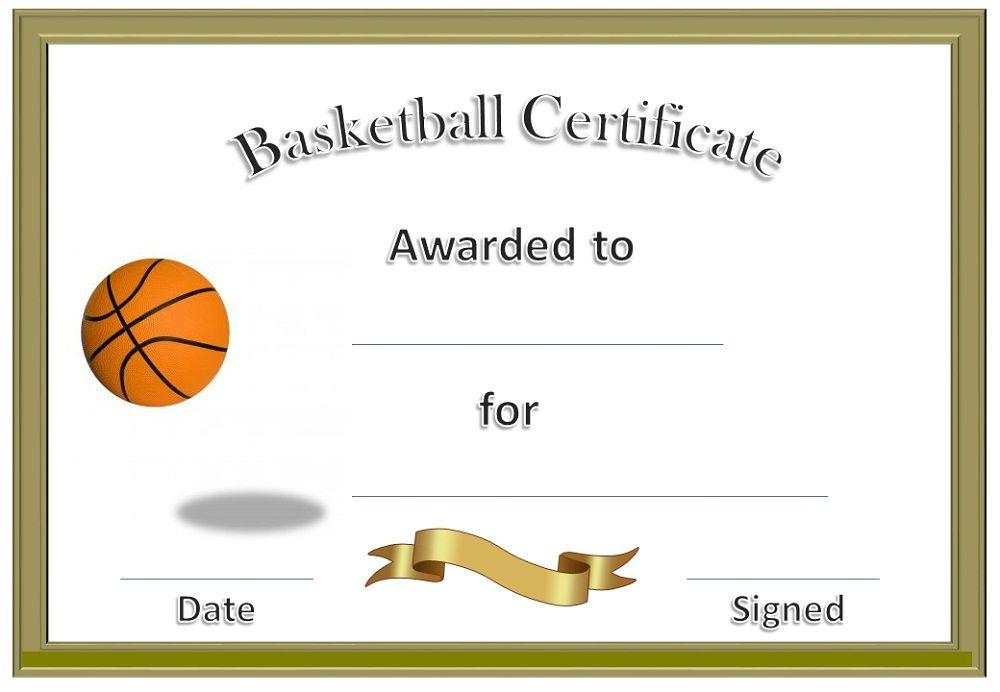 Stunning Download 7 Basketball Participation Certificate Editable Templates