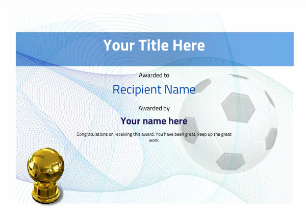 Stunning Football Certificate Template