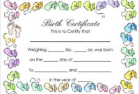 Stunning Girl Birth Certificate Template