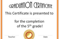 Stunning Grade Promotion Certificate Template Printable