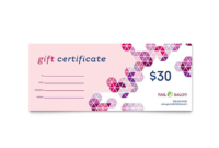 Stunning Nail Gift Certificate Template Free