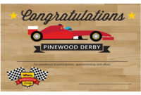 Stunning Pinewood Derby Certificate Template