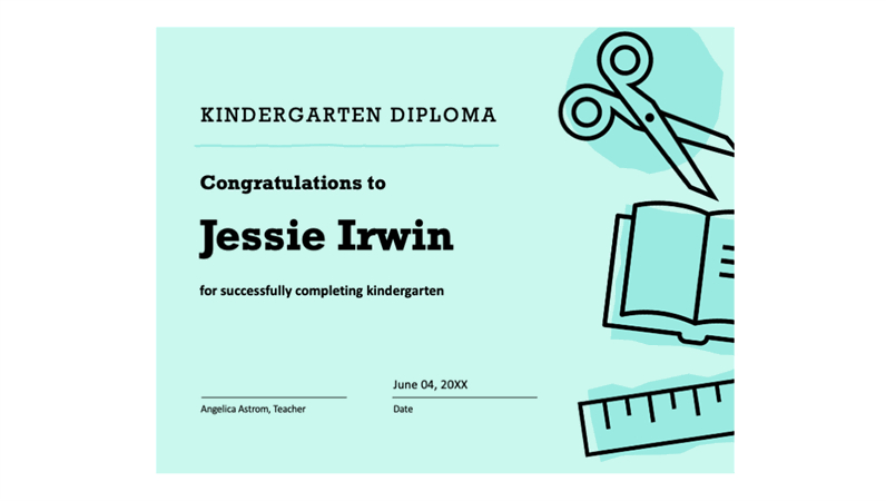 Stunning Printable Kindergarten Diploma Certificate