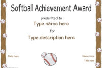 Stunning Softball Award Certificate Template