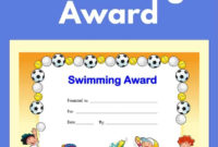Stunning Swimming Certificate Template