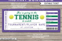 Stunning Tennis Gift Certificate Template