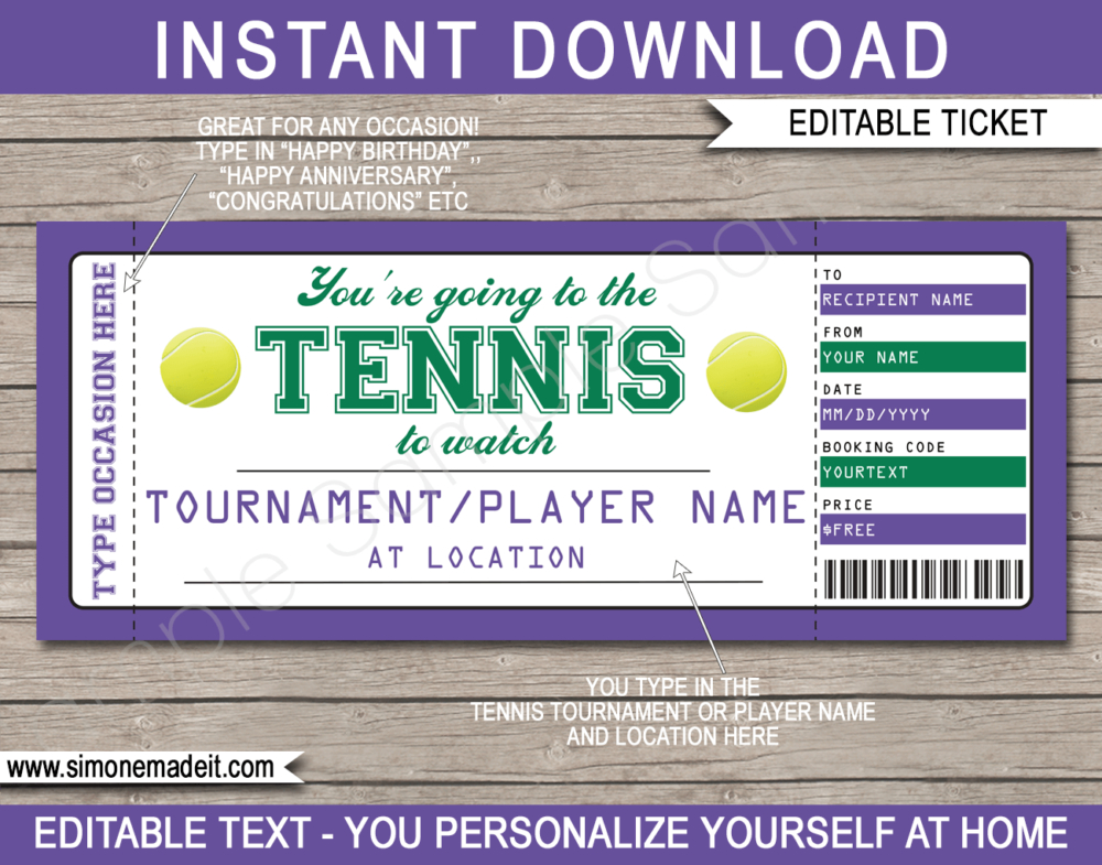 Stunning Tennis Gift Certificate Template