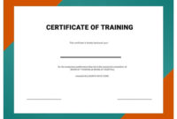 Stunning Training Certificate Template Word Format