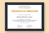 Stunning Training Completion Certificate Template