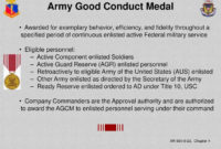 Top Army Good Conduct Medal Certificate Template