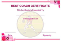 Top Best Coach Certificate Template