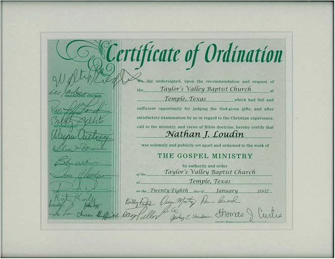 Top Certificate Of Ordination Template
