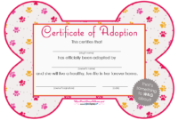 Top Dog Adoption Certificate Free Printable 7 Ideas