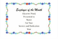 Top Employee Of The Month Certificate Template With Picture