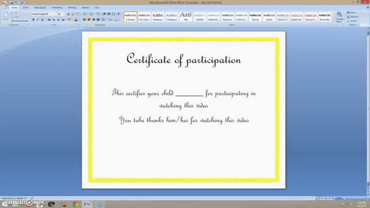 Top Free Certificate Templates For Word 2007