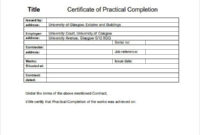 Top Jct Practical Completion Certificate Template