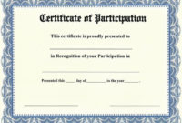 Top Participation Certificate Templates Free Download