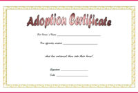 Top Pet Adoption Certificate Editable Templates