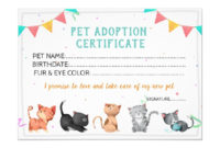 Top Pet Adoption Certificate Template