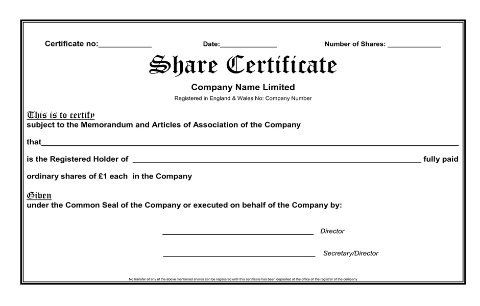 Top Share Certificate Template Pdf