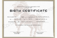 Top Stuffed Animal Birth Certificate Template 7 Ideas