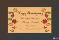 Top Thanksgiving Gift Certificate Template Free