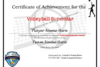 Top Volleyball Certificate Template Free