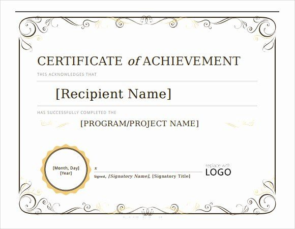 Top Word Certificate Of Achievement Template