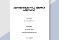 Assured Shorthold Tenancy Agreement Template