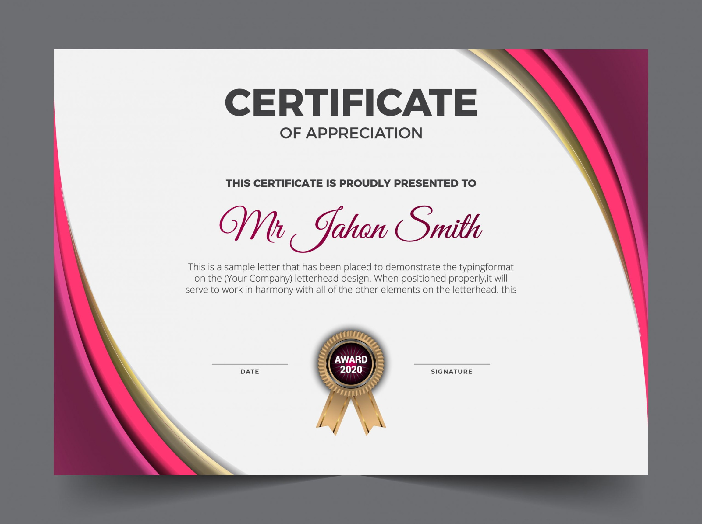 Beautiful certificate of achievement template – GraphicsFamily