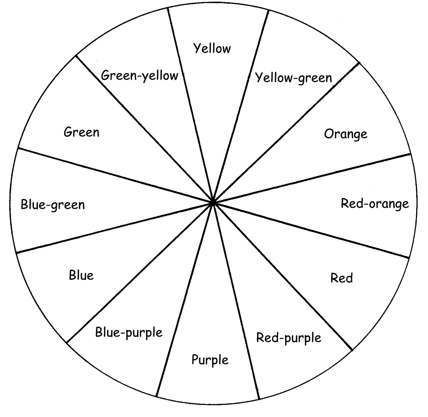 Blank Color Wheel Worksheet Sketch Coloring Page