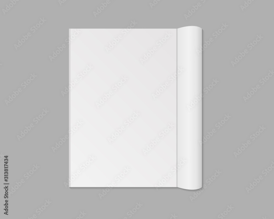 Blank open magazine, book, notebook, booklet, brochure or catalog