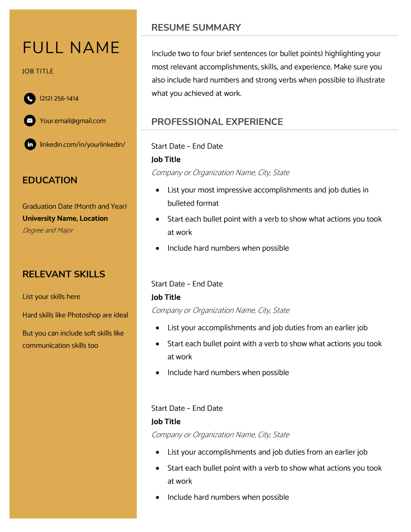 + Blank Resume Templates (Free to Download)