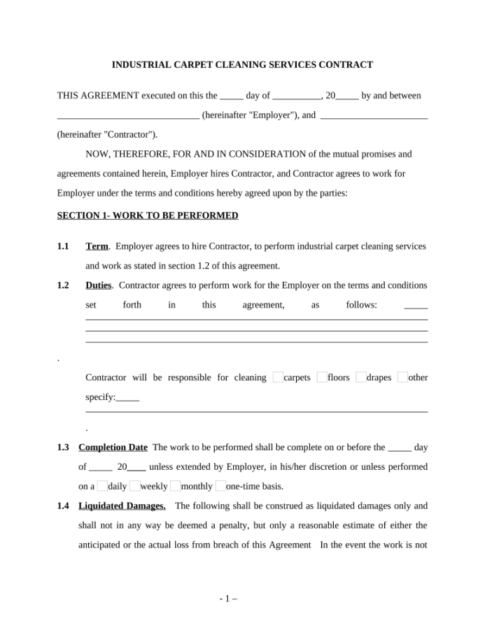 Carpet cleaning contract template: Fill out & sign online  DocHub