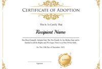 Blank Adoption Certificate Template For Legal And Official Purposes