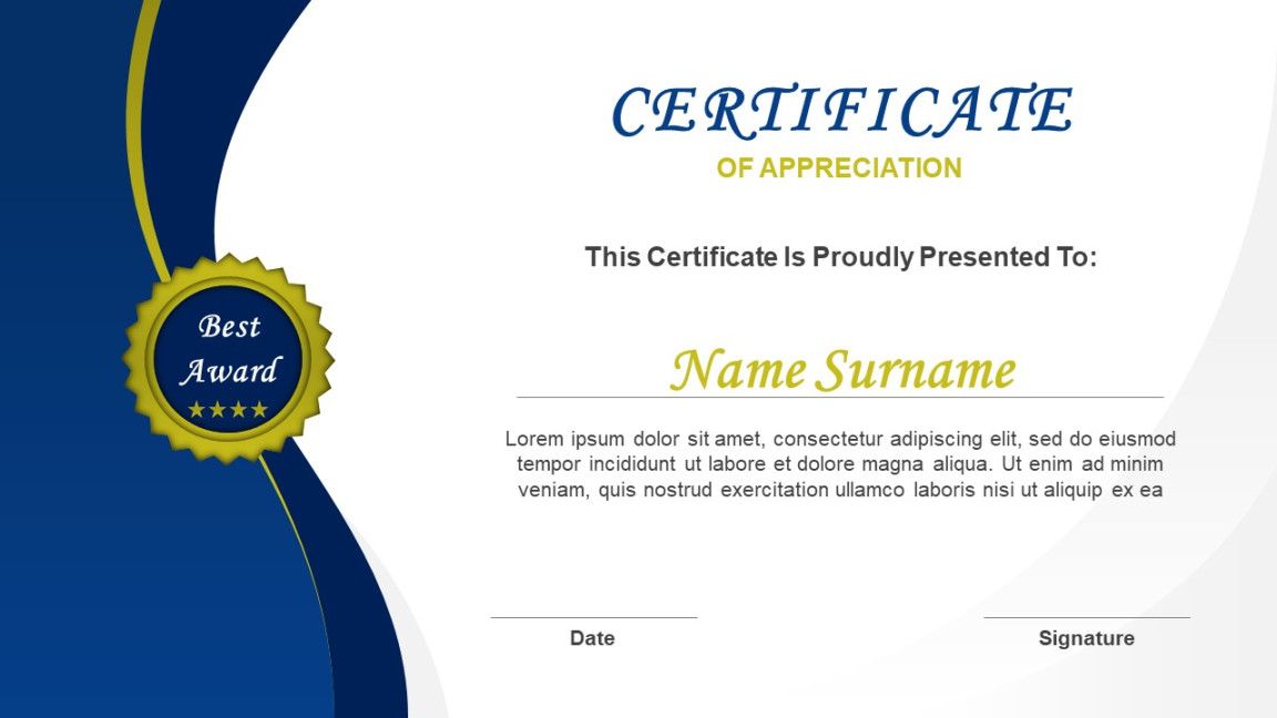 Certificate PowerPoint Template  PPT Templates