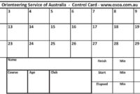 Orienteering Control Card Template Guidelines