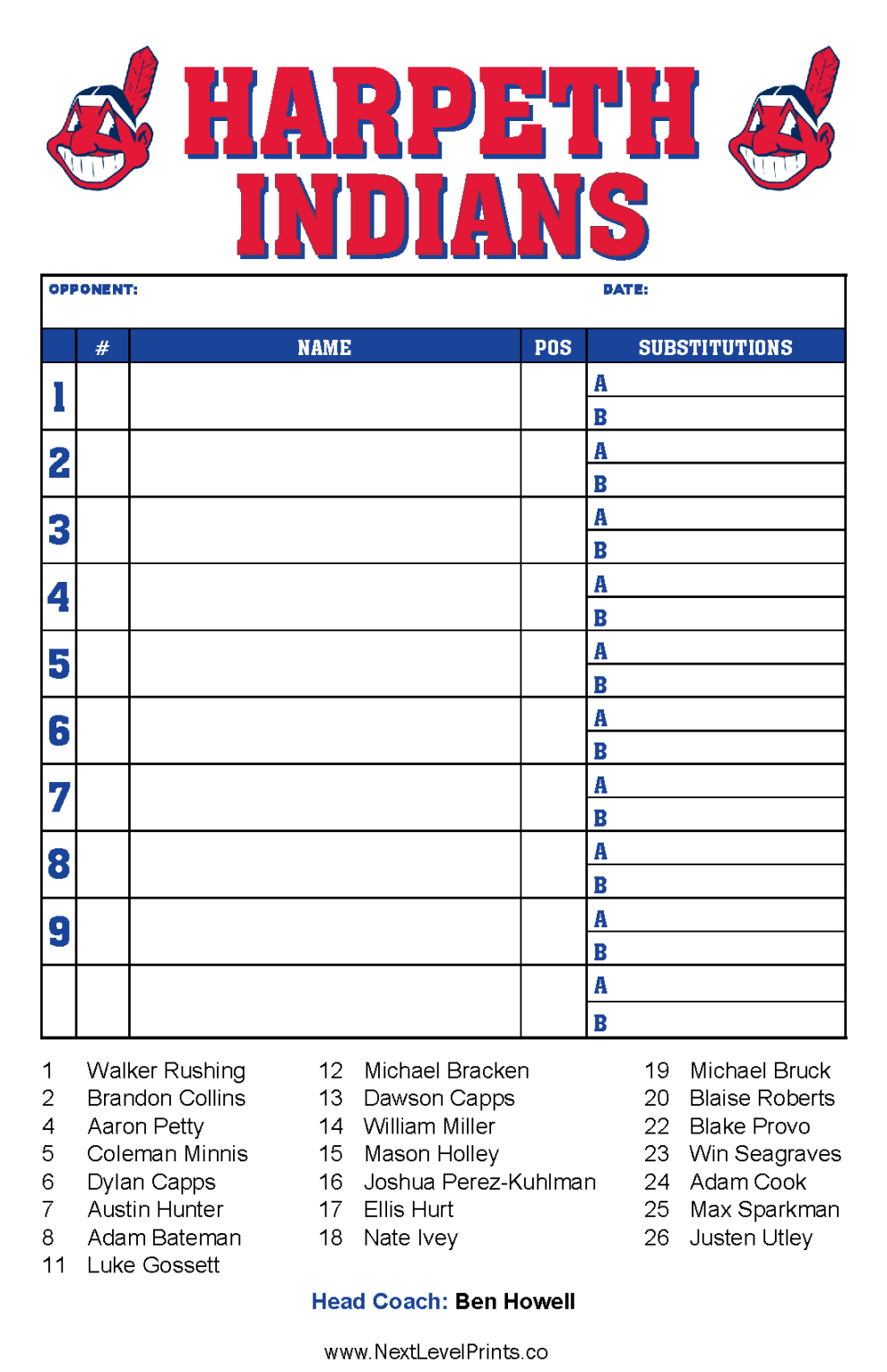 Custom Lineup Cards – Next Level Prints