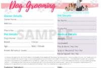 Comprehensive Dog Grooming Record Card Template