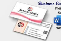 Formal Business Card Template Word Document