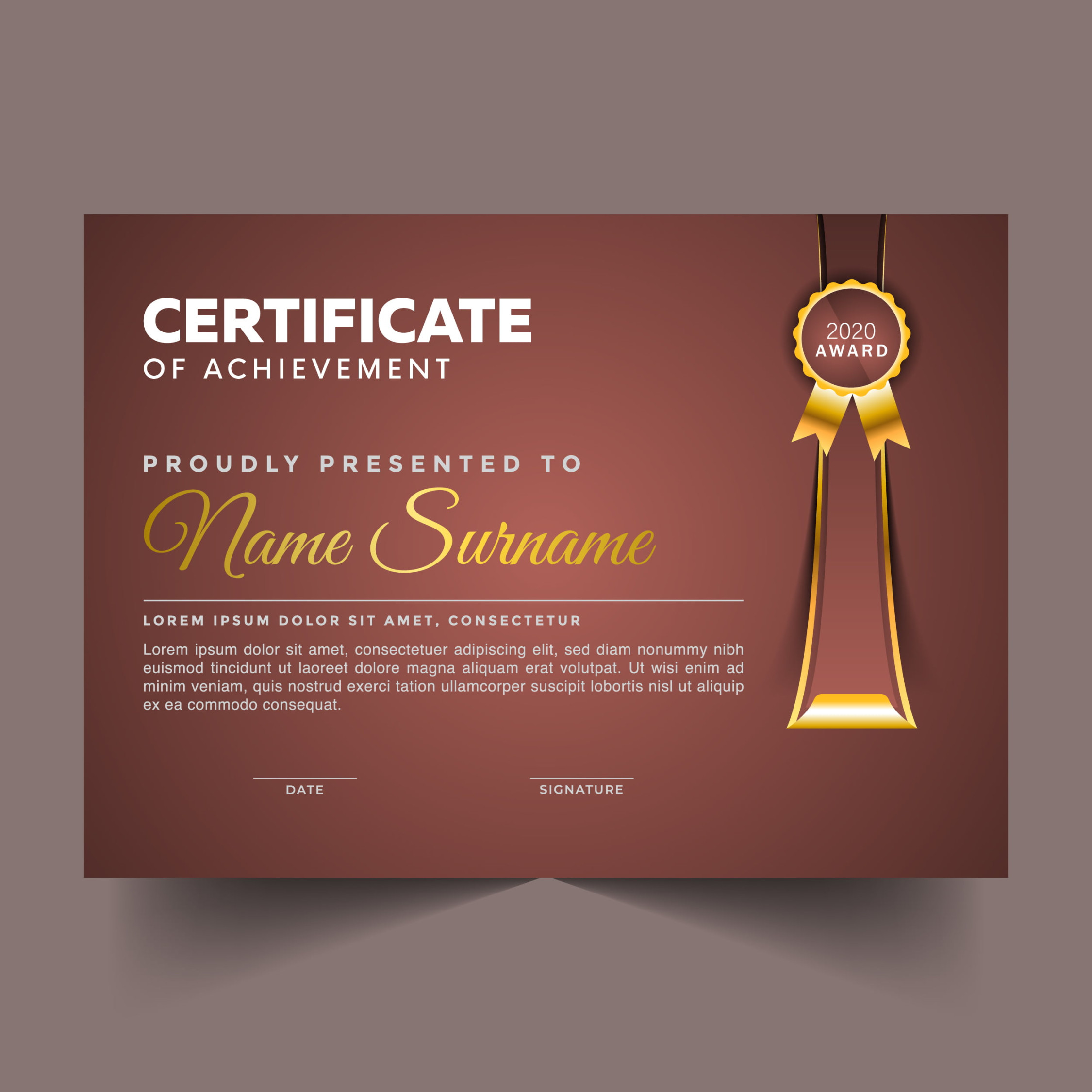 Editable Landscape Certificate Design – GraphicsFamily