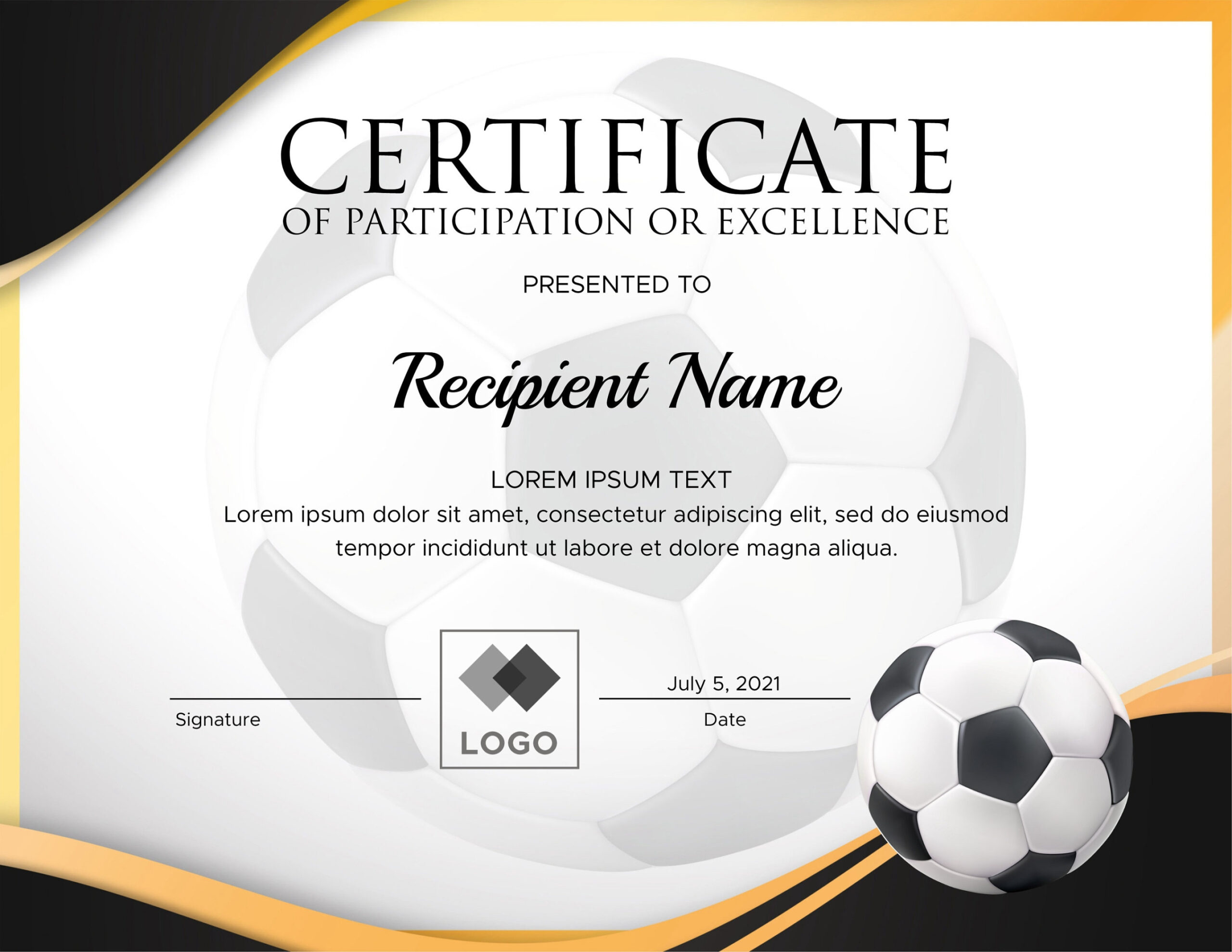 Editable Soccer Award Certificates